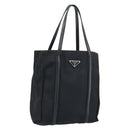 PRADA Hand Bag Nylon Black Silver Auth kk630-1