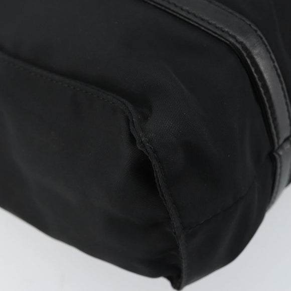 PRADA Hand Bag Nylon Black Silver Auth kk630