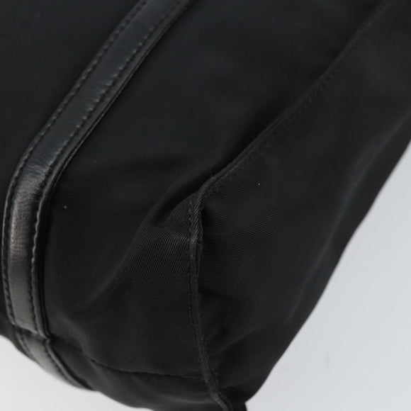 PRADA Hand Bag Nylon Black Silver Auth kk630
