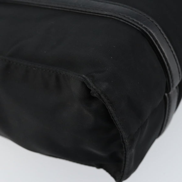 PRADA Hand Bag Nylon Black Silver Auth kk630