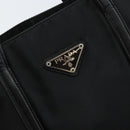 PRADA Hand Bag Nylon Black Silver Auth kk630-17