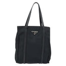 PRADA Hand Bag Nylon Black Silver Auth kk630-13