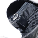 PRADA Hand Bag Nylon Black Silver Auth kk630-23