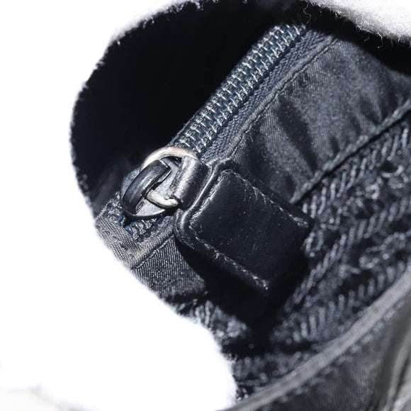 PRADA Hand Bag Nylon Black Silver Auth kk630