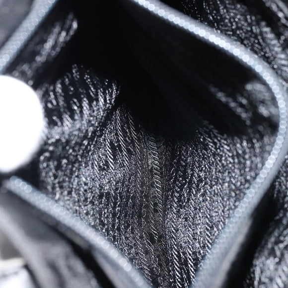 PRADA Hand Bag Nylon Black Silver Auth kk630