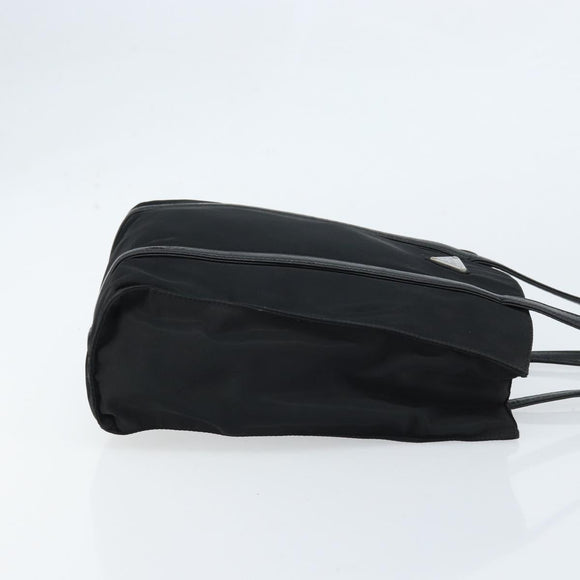 PRADA Hand Bag Nylon Black Silver Auth kk630