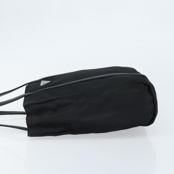 PRADA Hand Bag Nylon Black Silver Auth kk630