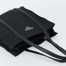 PRADA Hand Bag Nylon Black Silver Auth kk630-6