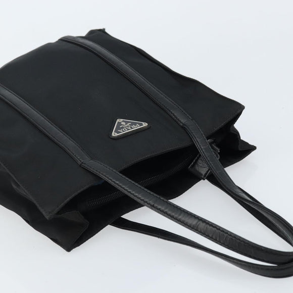 PRADA Hand Bag Nylon Black Silver Auth kk630