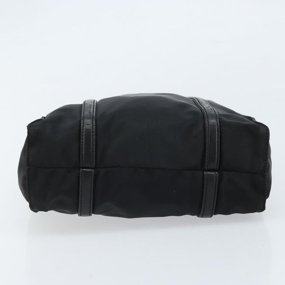 PRADA Hand Bag Nylon Black Silver Auth kk630