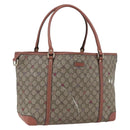 GUCCI GG Supreme Tote Bag PVC Beige Gold 197953 Auth kk637-1