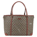 GUCCI GG Supreme Tote Bag PVC Beige Gold 197953 Auth kk637-2