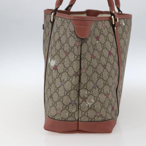 GUCCI GG Supreme Tragetasche PVC Beige Gold 197953 Auth kk637