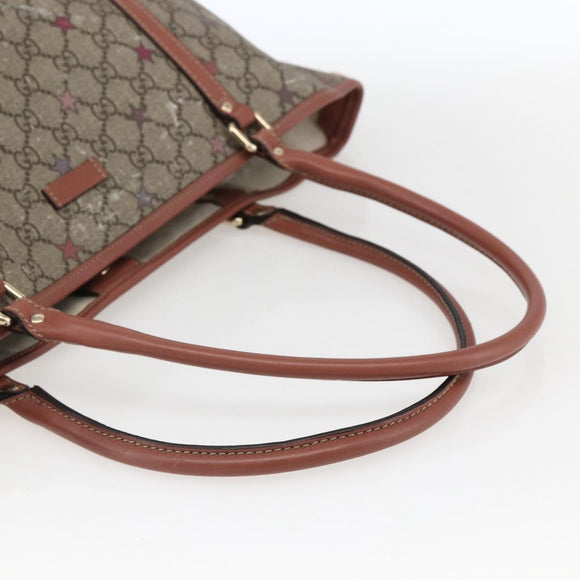 GUCCI GG Supreme Tote Bag PVC Beige Gold 197953 Auth kk637