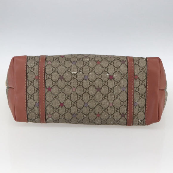GUCCI GG Supreme Tragetasche PVC Beige Gold 197953 Auth kk637