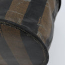 FENDI Pecan Canvas Vanity Pouch PVC Black Brown Auth kk639-15