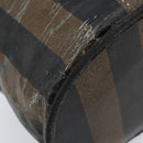 FENDI Pecan Canvas Vanity Pouch PVC Black Brown Auth kk639-8