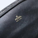FENDI Pecan Canvas Vanity Pouch PVC Black Brown Auth kk639-20