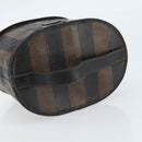 FENDI Pecan Canvas Vanity Pouch PVC Black Brown Auth kk639-7