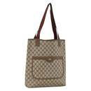 GUCCI GG Supreme Web Sherry Line Tote Bag PVC Beige Gold 39 02 003 Auth kk643-1