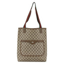 GUCCI GG Supreme Web Sherry Line Tote Bag PVC Beige Gold 39 02 003 Auth kk643-2