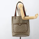 GUCCI GG Supreme Web Sherry Line Tote Bag PVC Beige Gold 39 02 003 Auth kk643-21