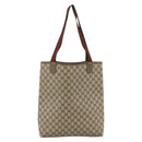 GUCCI GG Supreme Web Sherry Line Tote Bag PVC Beige Gold 39 02 003 Auth kk643-3