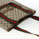 GUCCI GG Supreme Web Sherry Line Tote Bag PVC Beige Gold 39 02 003 Auth kk643-6