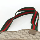 GUCCI GG Supreme Web Sherry Line Tote Bag PVC Beige Gold 39 02 003 Auth kk643-8