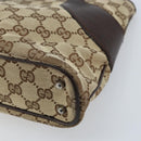 GUCCI GG Canvas Tote Bag Beige Silver 113015 Auth kk644-14