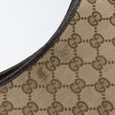 GUCCI GG Canvas Tote Bag Beige Silver 113015 Auth kk644-10
