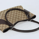 GUCCI GG Canvas Tote Bag Beige Silver 113015 Auth kk644-6