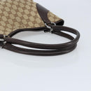 GUCCI GG Canvas Tote Bag Beige Silver 113015 Auth kk644-7