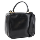 GUCCI Bamboo Vanity Hand Bag Patent leather 2way Black Gold Auth kk646-1