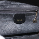 GUCCI Bamboo Vanity Hand Bag Patent leather 2way Black Gold Auth kk646-20
