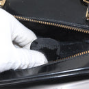 GUCCI Bamboo Vanity Hand Bag Patent leather 2way Black Gold Auth kk646-12