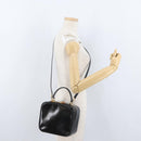 GUCCI Bamboo Vanity Hand Bag Patent leather 2way Black Gold Auth kk646-24