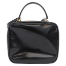 GUCCI Bamboo Vanity Hand Bag Patent leather 2way Black Gold Auth kk646-2