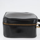 GUCCI Bamboo Vanity Hand Bag Patent leather 2way Black Gold Auth kk646-3