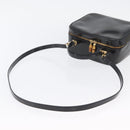 GUCCI Bamboo Vanity Hand Bag Patent leather 2way Black Gold Auth kk646-8