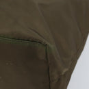 PRADA Tote Bag Nylon Green Silver Auth kk649-9