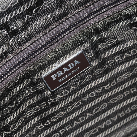 PRADA Tote Bag Nylon Green Silver Auth kk649