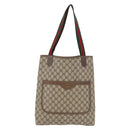 GUCCI GG Supreme Web Sherry Line Tote Bag PVC Beige Red 39 02 003 Auth kk650A-2