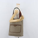 GUCCI GG Supreme Web Sherry Line Tote Bag PVC Beige Red 39 02 003 Auth kk650A-21
