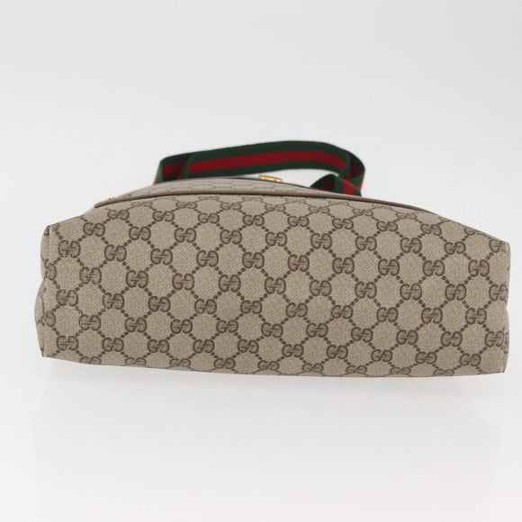 GUCCI GG Supreme Web Sherry Line Tote Bag PVC Beige Red 39 02 003 Auth kk650A