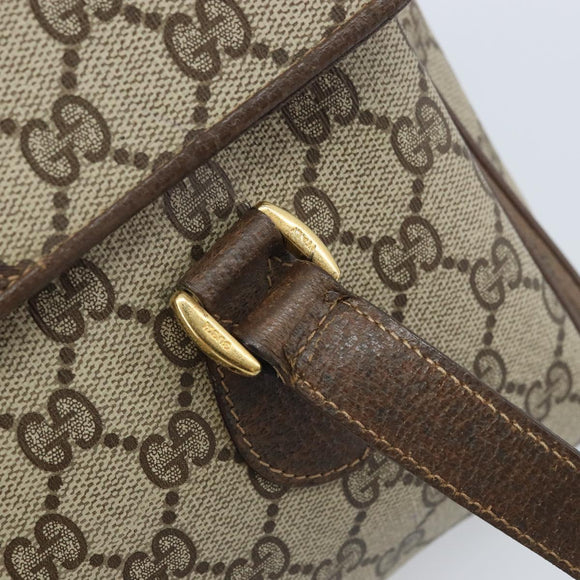 GUCCI GG Supreme Hand Bag PVC Gold Beige 116 02 080 Auth kk651