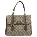 GUCCI GG Supreme Hand Bag PVC Gold Beige 116 02 080 Auth kk651-2