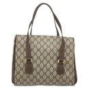 GUCCI GG Supreme Hand Bag PVC Gold Beige 116 02 080 Auth kk651-3