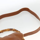 GUCCI Bamboo Shoulder Bag Leather 2way Brown Gold 001 0166 1638 Auth kk652-10