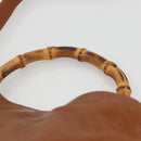 GUCCI Bamboo Shoulder Bag Leather 2way Brown Gold 001 0166 1638 Auth kk652-8